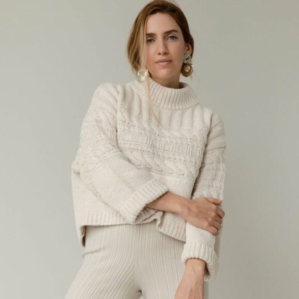 James Street Co Ida Cable Sweater M